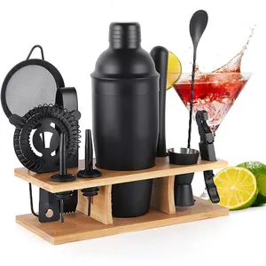 Bartender Kit 11-  Shaker-Muddler for  25oz Boston Shaker-Bar Accessories with Stylish  Stand Mix Drink Shaker kit  Martini kit with  Recipes Booklet