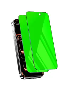 Privacy Screen Protector for iPhone & Samsung Tempered Glass 6.9 inch Private Protective Film Anti-Blue Light Anti Spy No-Bubble Gradient Green [HD Clarity], 2-Pack