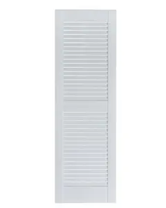 212 MAIN Premier Fade-Resistant 1-Piece Window Louvers, Exterior Decorative Paintable Louvered Shutter - 15 x 51 in.