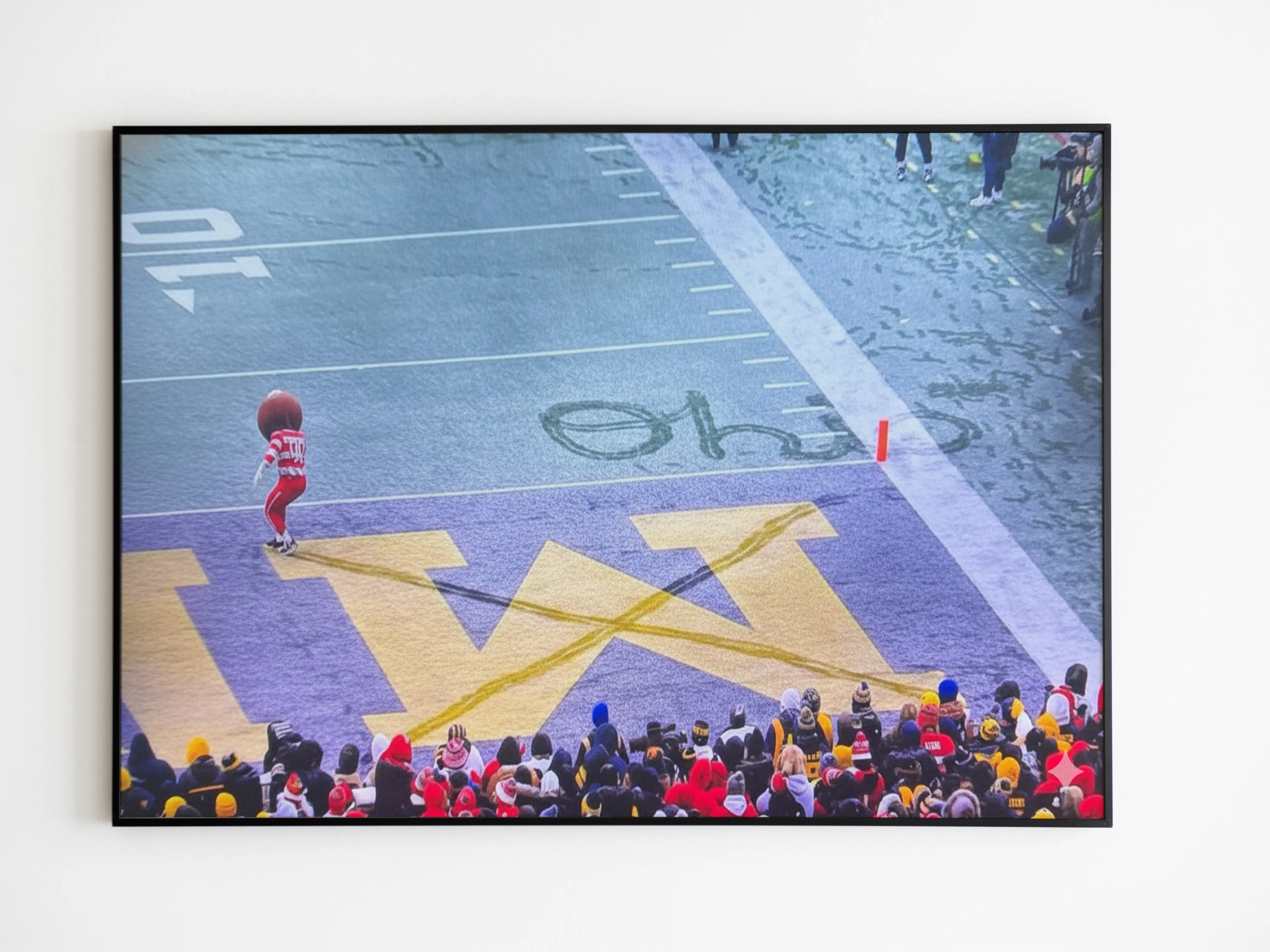 Brutus Buckeye Ohio Graphic Snow Football Print Poster, College Football Rivalry Decor, Photo Picture Posters Room Decor Home Decorative