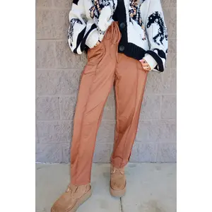 Contrast Stitching Barrel Pants