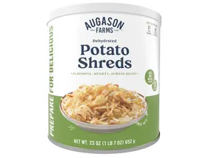 Augason Farms Dehydrated Potato Shreds Can - Gluten Free Dehydrated Survival Food with Long Shelf Life - Emergency Food Supply for Camping, Prep & Everyday Meals - 31 Servings