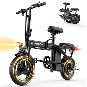 DGZ Z6 Electric Bike Peak 1200W 25MPH 14" Pneumatic Tires 22-40 Mile Range Rear Disc Brake Foldable Two Seats Ebike