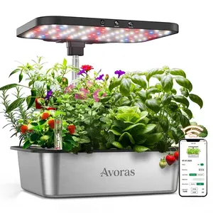 Avoras Smart Aeroponic Tower System - 15 Pods Indoor Herb Garden with App Control, 36W Full Spectrum LED Grow Lights, 30" Quiet Tower Garden Growing System for Lettuce, Herbs, and Vegetables