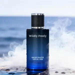 50ML Men's New Ocean Cologne with Luxurious Blue Gradient Packaging, Long Lasting Fragrance, Citrus Top Notes and Lasting Amber Wood Base, Elegant Signature Scent for Social Occasions