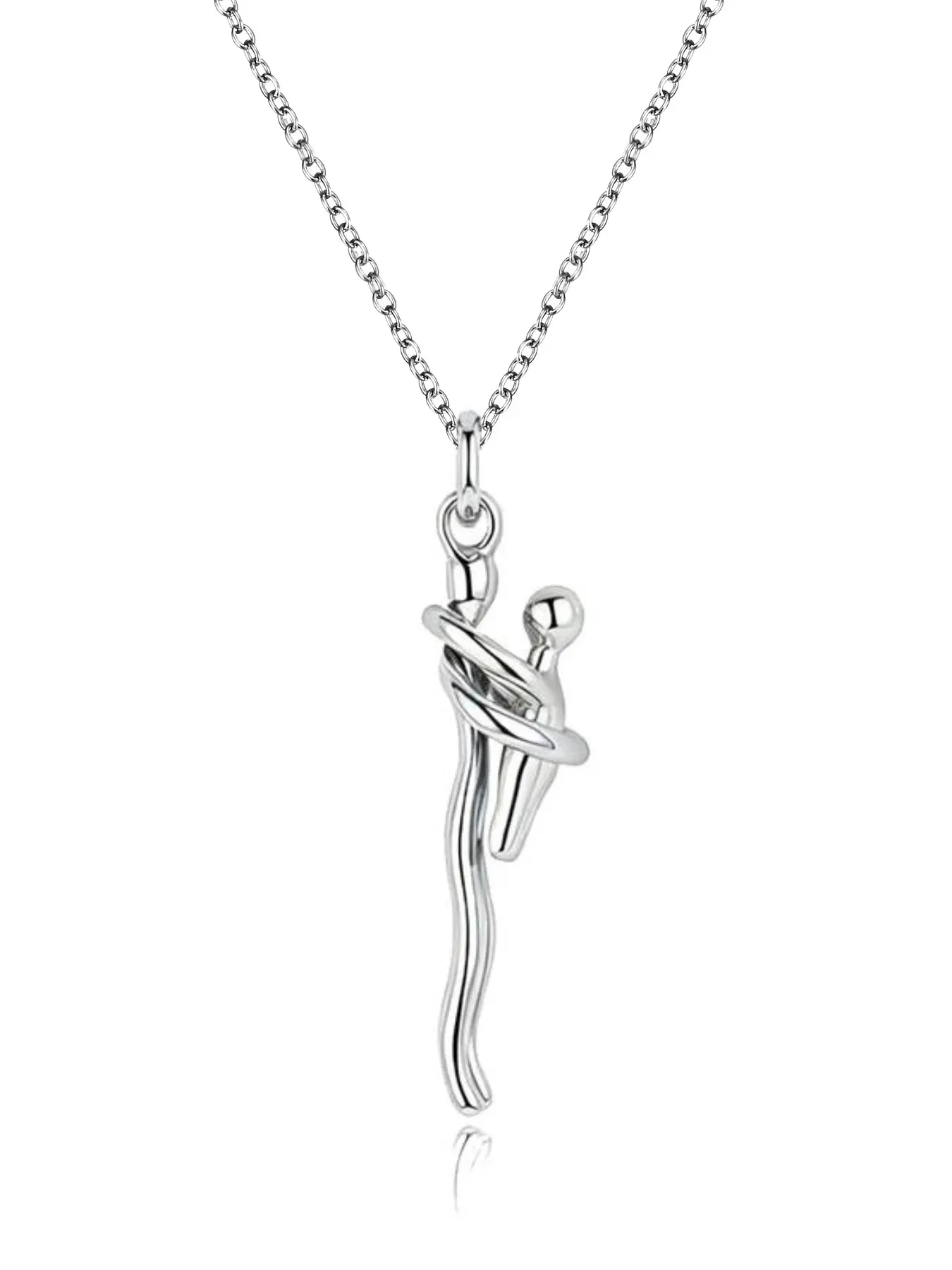Family Hug Pendant Necklace, Stainless Steel Necklace, Silver Color Mother Son Pendant, Family Gift, Mom Jewelry, Party and Christmas Gift, Birthday Gift