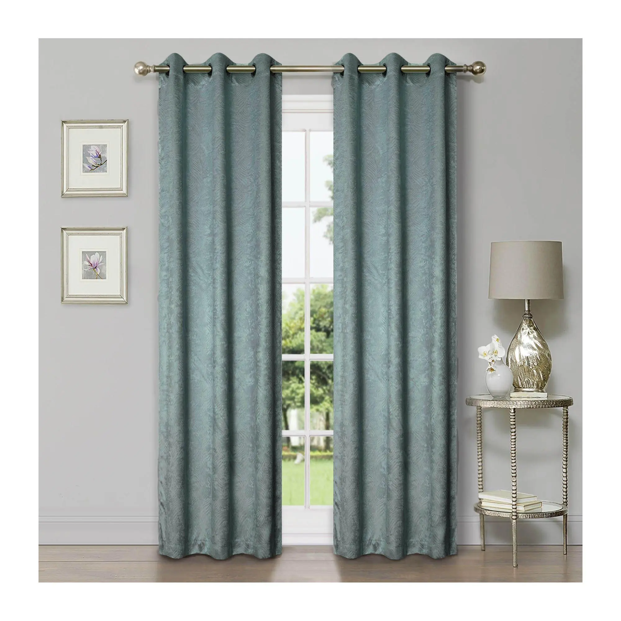 Superior Modern Geometric Waves Blackout Curtain Set, 42X84