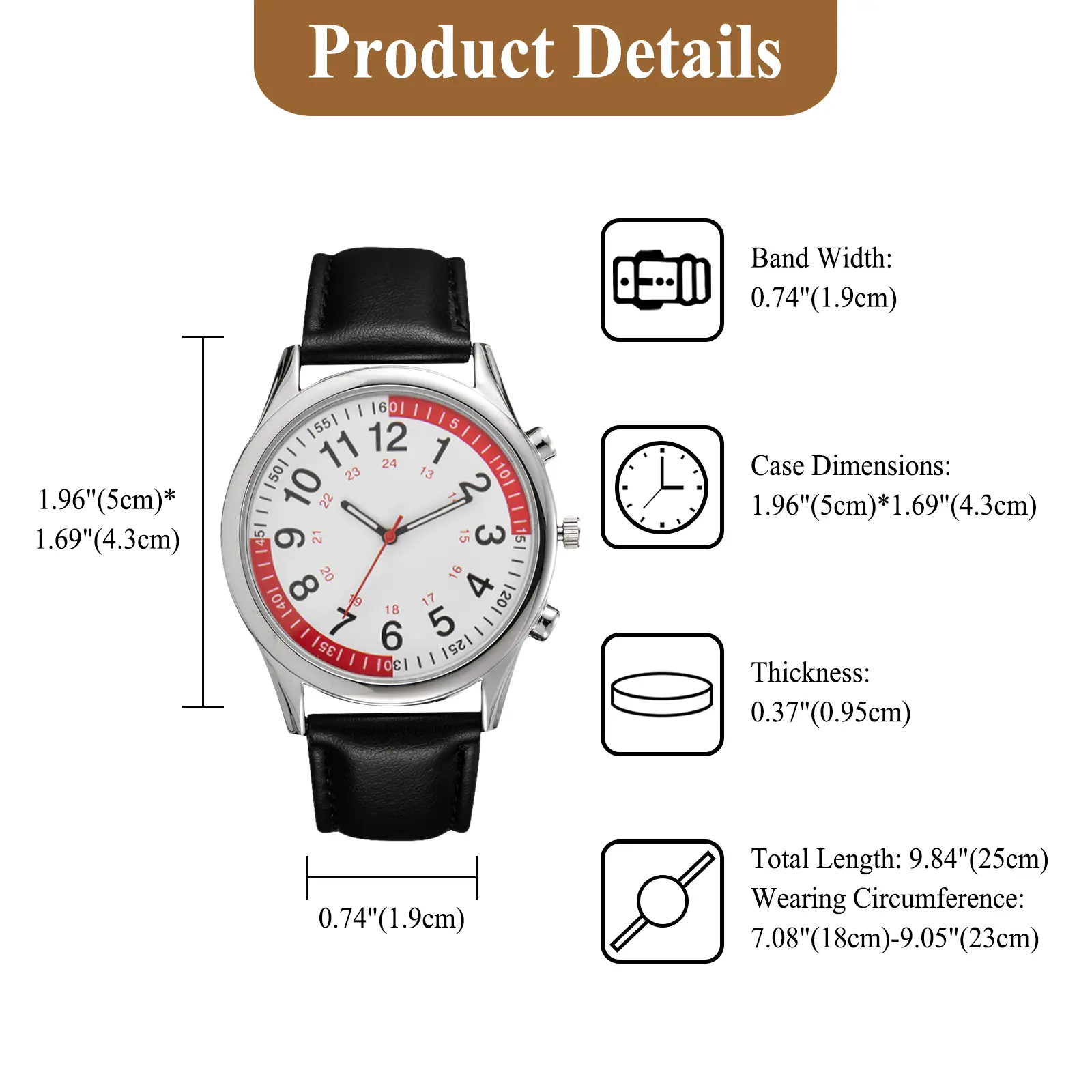 OIDEA 2-in-1 Versatile Multifunctional Fashion Analog Quartz Watch - Carabiner Clip-on Pocket Watch with Leather Wrist Strap, Pulse Rate Calculator for Men, Versatile Quartz Watches, Analog Quartz Watches