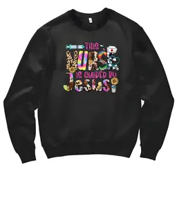 Nurse Guided by JESUS Long Sleeve Cross Necklace Design Spiritual Support for Nurses