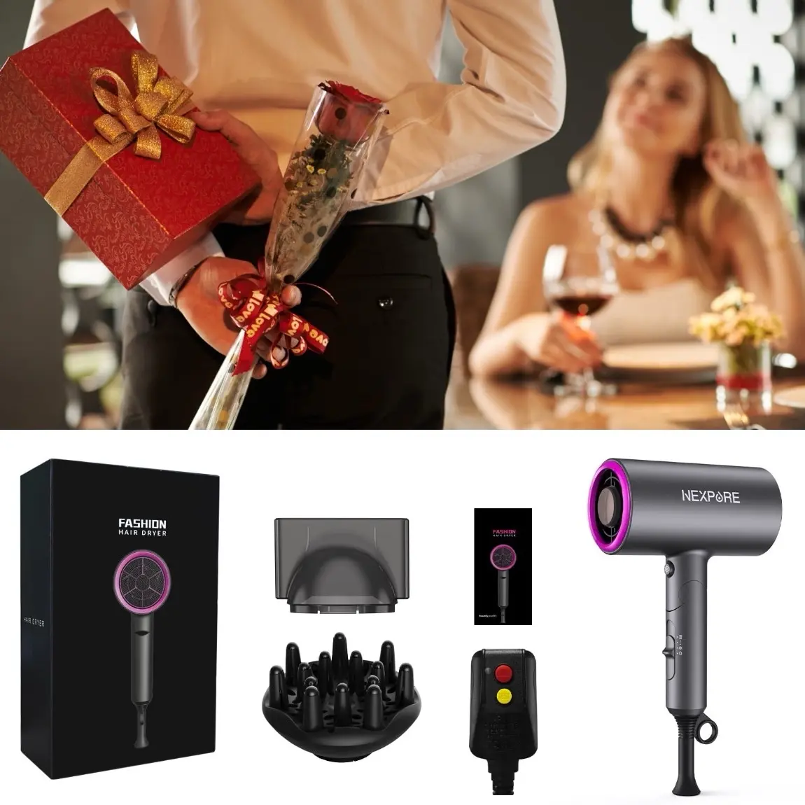 Hair Dryer, NEXPURE 1800W Professional Ionic Hairdryer for Hair
