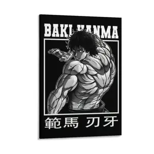 Canvas Prints Anime Posters Baki Hanma Poster, Decorative Wall Art for Boys Room, Stylish Canvas Painting, Bedroom & Living Room Anime Decor. Poster Canvas Wall Art For Bedroom Decor Bar Office Room Decor Gift