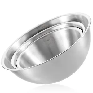 Stainless Steel Mixing Bowls Set - Durable Heavy-Duty Steel, Stackable & Nesting, Versatile Baking & Salad Bowls, Ideal for Food Prep & Cooking, Kitchen Organization Essential