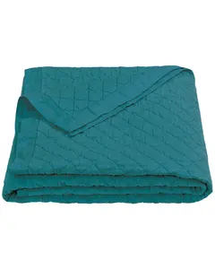 Hiend Accents Unisex Diamond Pattern Turquoise Linen Full/Queen Quilt - Fb6100-Fq-Tq