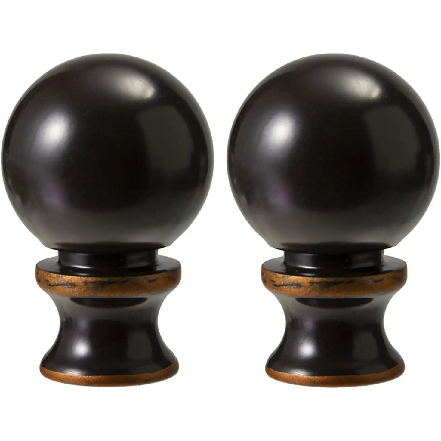 Lighting Lamp Finials 1-1/2 In High,1/4-28 In Base Ball Finials for Lamp Shade, Finial Lamp Shade Top Screw, Lamp Shade Finials for Table Lamps,Floor Lamps, Lamp Topper Knob, Oil Rubbed Bronze 2 count