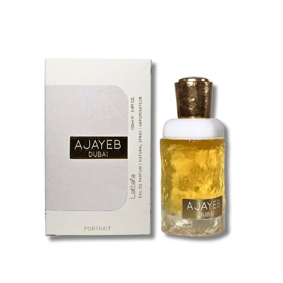 LATTAFA Ajayeb Dubai Portrait Unisex Arabian Perfumes EDP - 3.4fl.oz Liquid Fragrances, Floral Woody-Citrus Aroma, for Adults Single Item, Floral Woody Aroma, Fruity, Sweet Floral