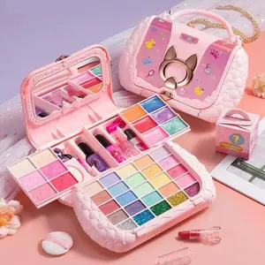 Random Color Bag Shaped Makeup Toy Kit, 1 Set Pretend Play Makeup Box with Makeup Accessories, Creative Birthday Gifts, Kids Vanity
