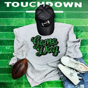 Green Sequins Game Day Patch