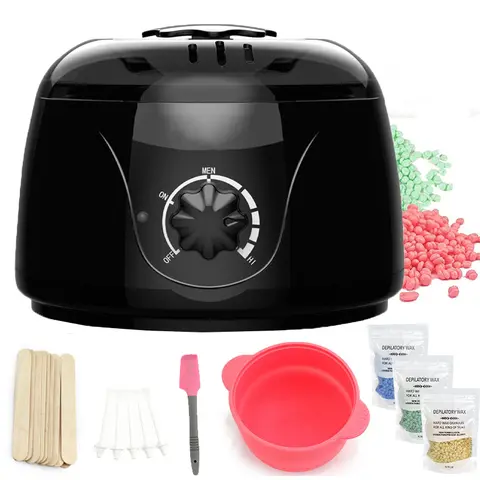 Wax Machine Kit for Hair Removal Nose & Face Waxing Heater and 4 Pack Wax Beans ,15 sticks Kit Depilatory Epilator Wax-melt Pot Paraffin Warmer Heating Machine Waxer Wax Tip Affordable Wax Kit Wax Hair removal,Wax bean Body Care Smooth #BlackFriday