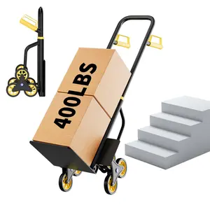 Garvee Stair Climbing Dolly | 440Lb All-Terrain Stair Dolly with 6 Wheels & Telescoping Handle | 3-in-1 Hand Truck for Stairs,Moving, Groceries