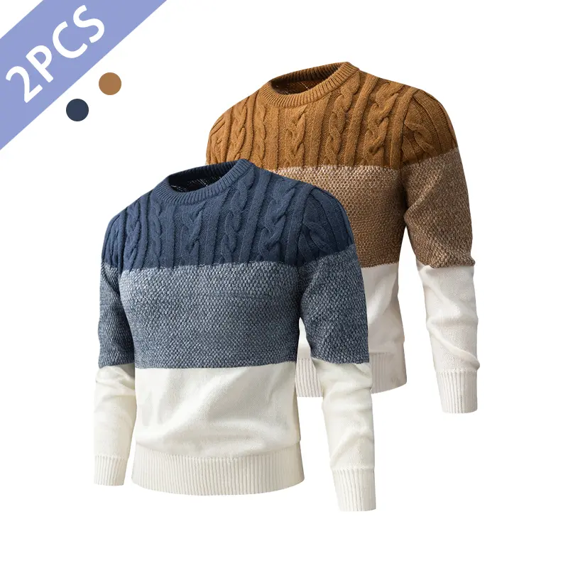 Men's Plain Crew Neck Knitwear - Long Sleeve Polyester Casual Pullover Sweater, Fashion Daily Wear Tops, Wedding, Party, Chic, Preppy, Full Sleeves, Polyester Knit, Menswear, Round Neck, Casual Wear, Halloween, Casual Chic
