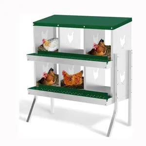 Chicken Nesting Box, 6 Compartment Metal Chicken Nesting Boxes for Chicken Coop, Easy Egg Collection, Easy Cleaning, Chicken Laying Boxes with Bracket Legs for Hens