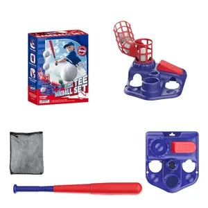 American Baseball Pitching Training Toy Set – Outdoor Parent-Child Softball Hitting Practice Equipment for Kids & Adults, Adjustable Tee and Batting Trainer