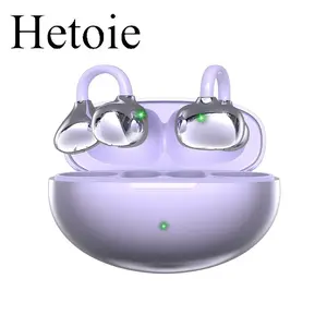 Hetoie Open Ear Clip Headphones 2026 New, Wireless Earbuds Like Earrings Fashion Style, Hi-Fi Deep Bass Stereo,  Mic for Clear Calls, Type-C Fast Charging Auto Pair, All-Day Comfort Fit for Office Gym Gaming iPhone Android PC