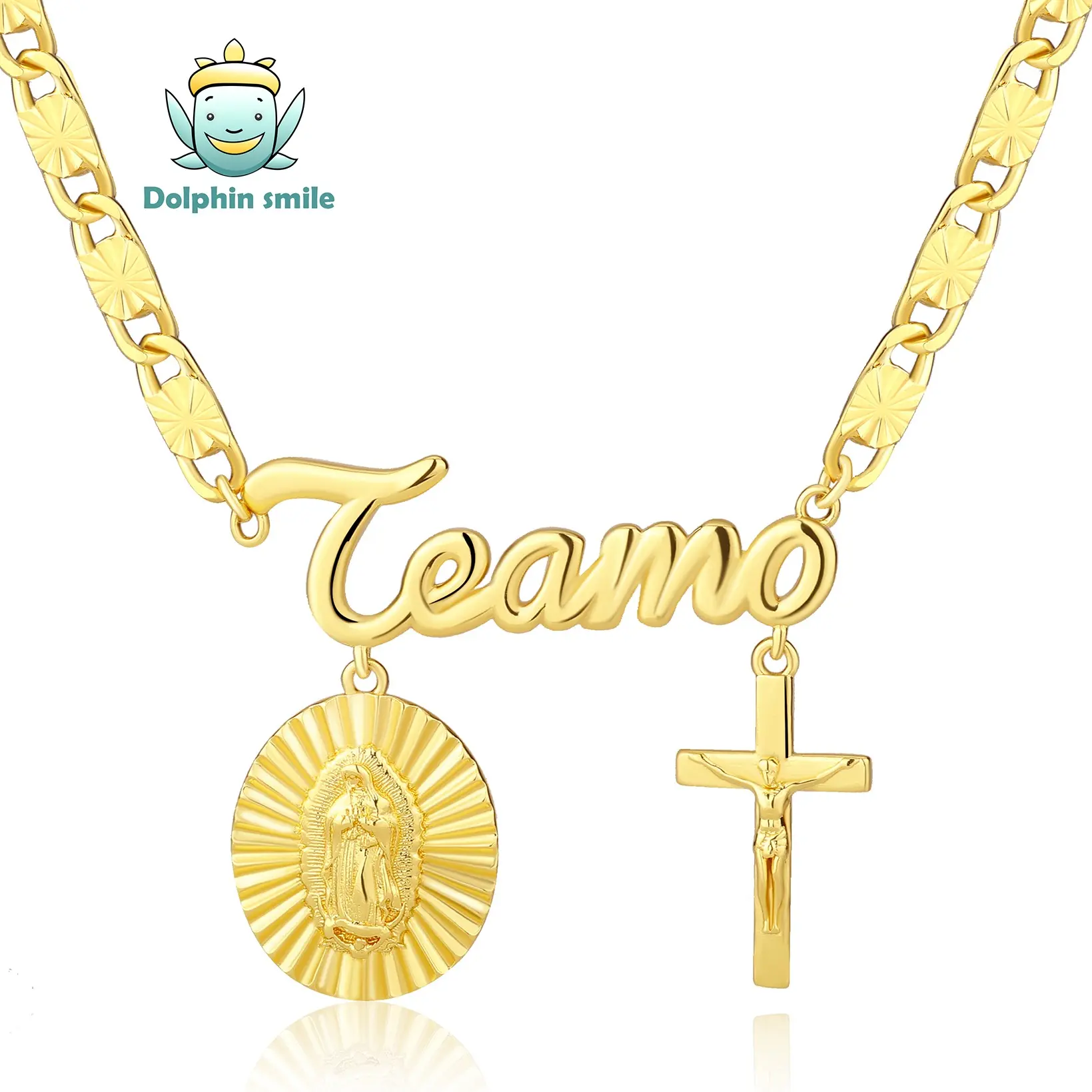 Te Amo Necklace Virgen de Guadalupe Necklace Virgen Mary Women Necklace San Judas Tadeo Women Bracelet Cross Necklace