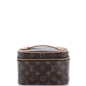 Pre-owned Louis Vuitton Canvas Coated Toiletry Bags Nice Vanity Case Monogram Canvas Mini by Rebag