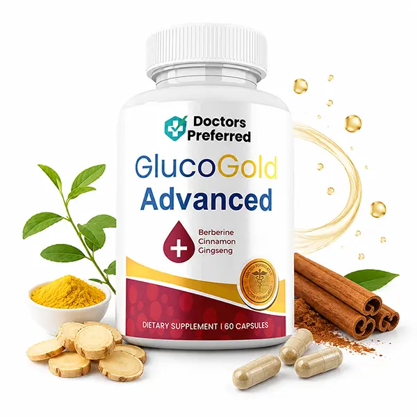 Gluco Gold Advanced Capsules, Maximum Strength Blood Sugar Support Supplement, 1 Pack