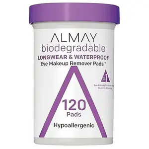 iodegradable Makeup Remover Pads, Longwear & Waterproof, Hypoallergenic, Fragrance-Free, Dermatologist & Ophthalmologist Tested, 120 count