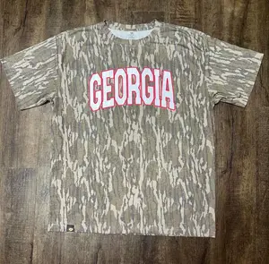Georgia Mossy Oak Bottomland Camo Tee, Bulldogs College Fan Graphic T-Shirt, Game Day Outfit, Hunting Outdoor Apparel Style 2026