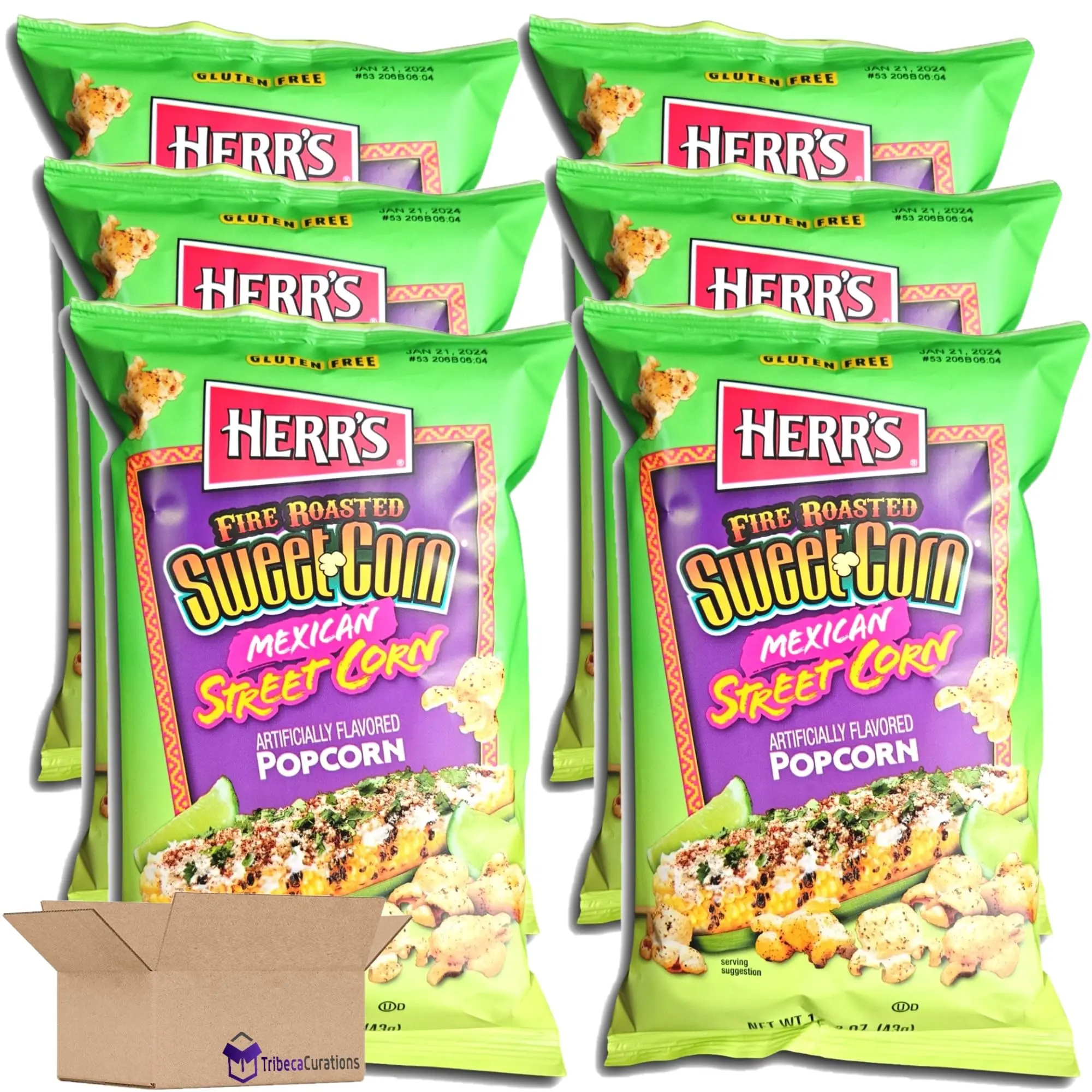 Herr's Fire Roasted Mexican Street Corn Popcorn 1.5 Oz, 6 Bags Herr's Fire Roasted Mexican Street Corn Popcorn 1.5 Oz, 6 Bags