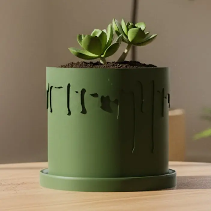 Drip Planter, Planter with Excellent Drainage and Drip Trays, Multiple Colors and Sizes