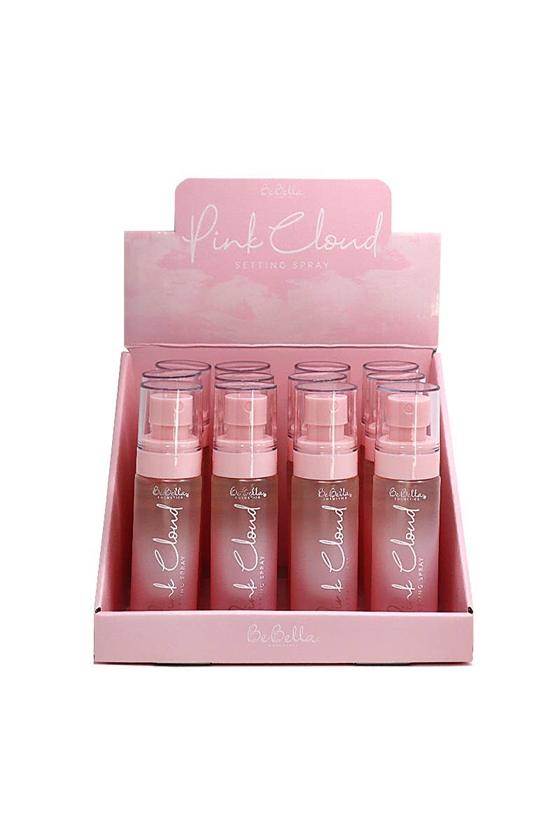 BeBella Cosmetics Pink Cloud Setting Spray 2.7 fl oz Hydrating Formula for Makeup Long Lasting Cosmetic Essence with Aloe Scent Cotton Candy