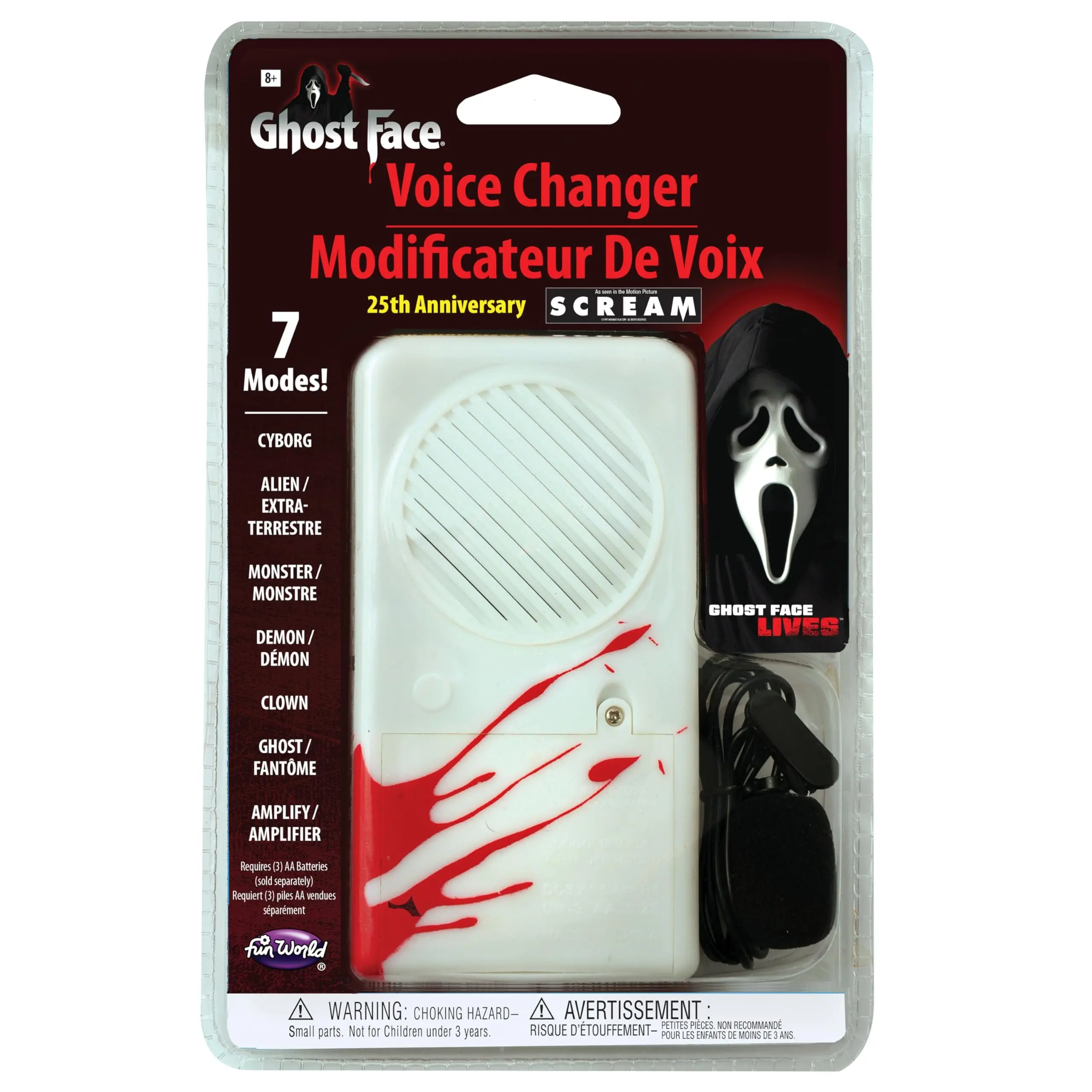 Ghost Face® 25th Anniversary Deluxe Voice Changer – Official Fun World Costume Accessory for Adults