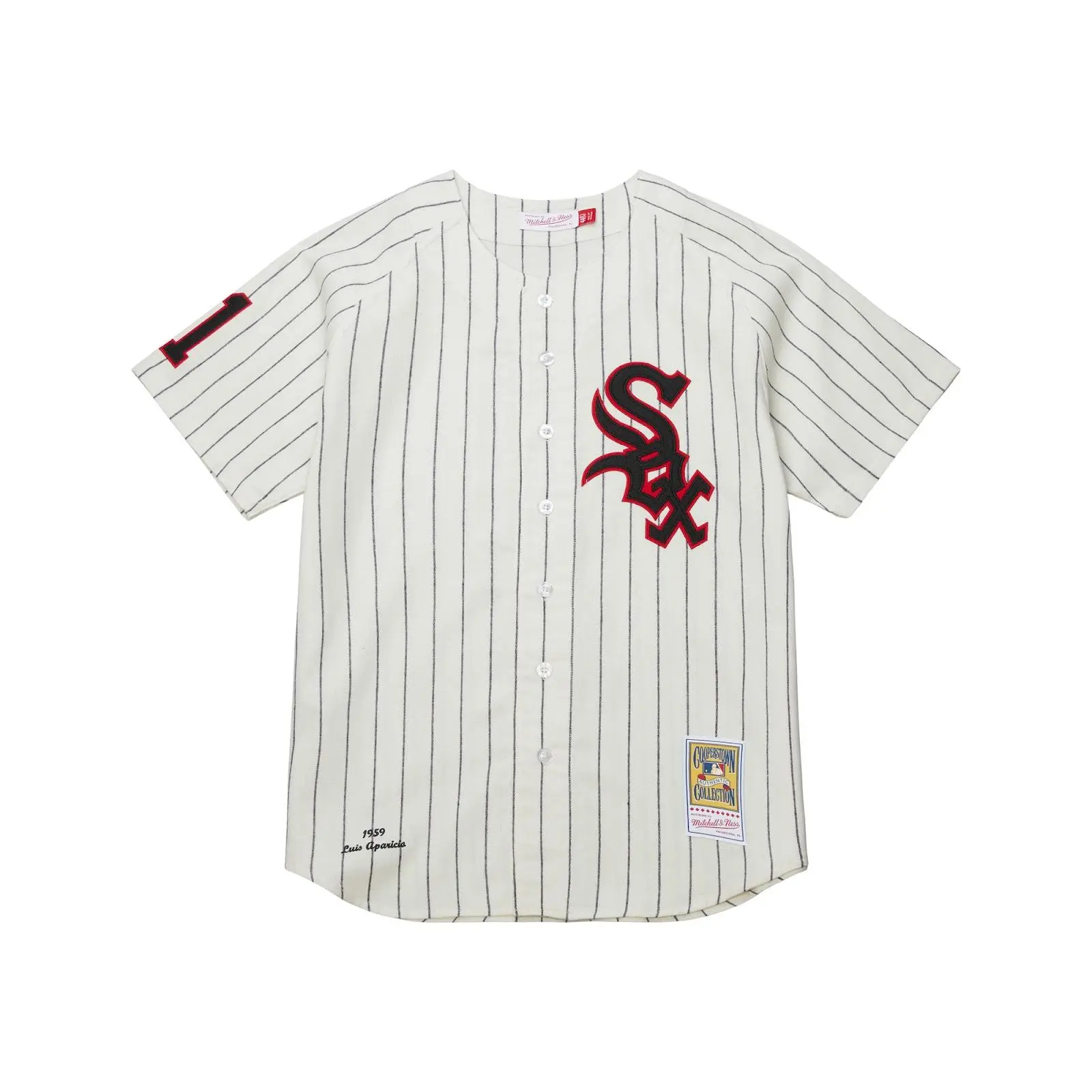 Luis Aparicio Chicago White Sox 1959 Cream Authentic Jersey MLB Throwback Baseball Cooperstown Fan Gear Mitchell & Ness