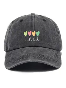 Cartoon Heart Pattern Baseball Cap, Casual Soft Top Baseball Cap for Women & Men, Snapback Hat, Fashion Accessories for Daily Wear