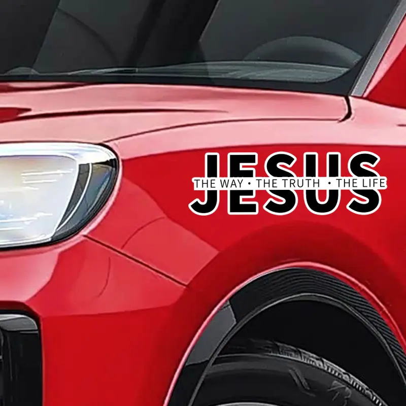 Jesus The Way The Truth The Life Car Decal, Christian Faith Waterproof Vinyl Bumper Stickers, Religious Scripture Decals For Car Window Truck Suitcase Laptop Notebook God car sticker