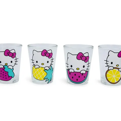 Hello Kitty 1.5-Ounce Mini Shot Glasses | Set of 4