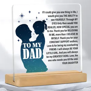 To My Dad Acrylic Desktop Decoration, Creative Letter Pattern Acrylic Ornament, Desktop Acrylic Sign for Home Office Dormitory School, Acrylic Plaque Sign, Plaque Gift, Acrylic Signage Plaque