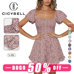 【BOGO 50% Off 】Cicy Bell Women Shirred Smocked Tube Top Short Wide Leg Pants Romper Jumpsuit