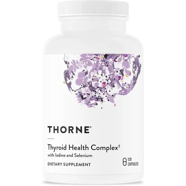 THORNE - Thyroid Health Complex - Cofactors for Function Support - Vitamins B12, C & E, Ashwagandha, Iodine, Zinc, Selenium, Copper & L-Tyrosine - Third-Party Certified - 120 Capsules