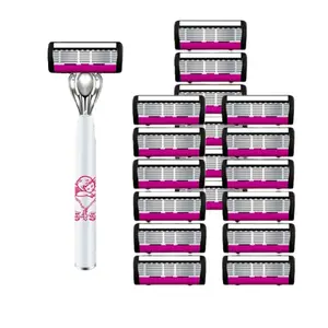 Stainless Steel Shaving Razor Set, 7/19 Piece Manual Shaving Tool Kit, Smooth Pain-Free Hair Removal, Easy Cleaning, Unisex