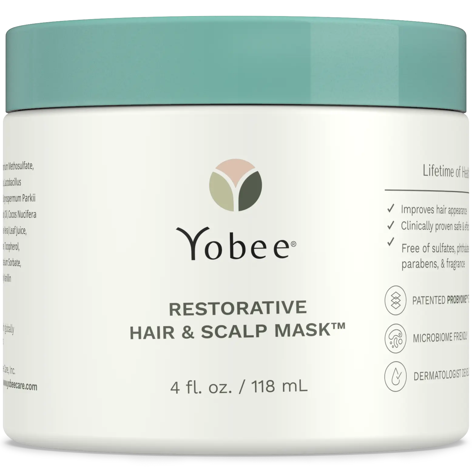 Yobee Restorative Scalp Mask for Adults - Organic Honey, Probiotic Extracts, B12 & Turmeric - Soothes Dry Scalp, Nourishes Hair Follicles, Anti-Inflammatory - 4 Oz