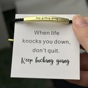 Keep F*cking Going Inspiration Bracelet | Unisex Adjustable Braided Bracelet | Inspirational Everyday Jewelry with Motivational Message Card | Handmade Gift for Men & Women,BFF, GF, BF, Son, Daughter