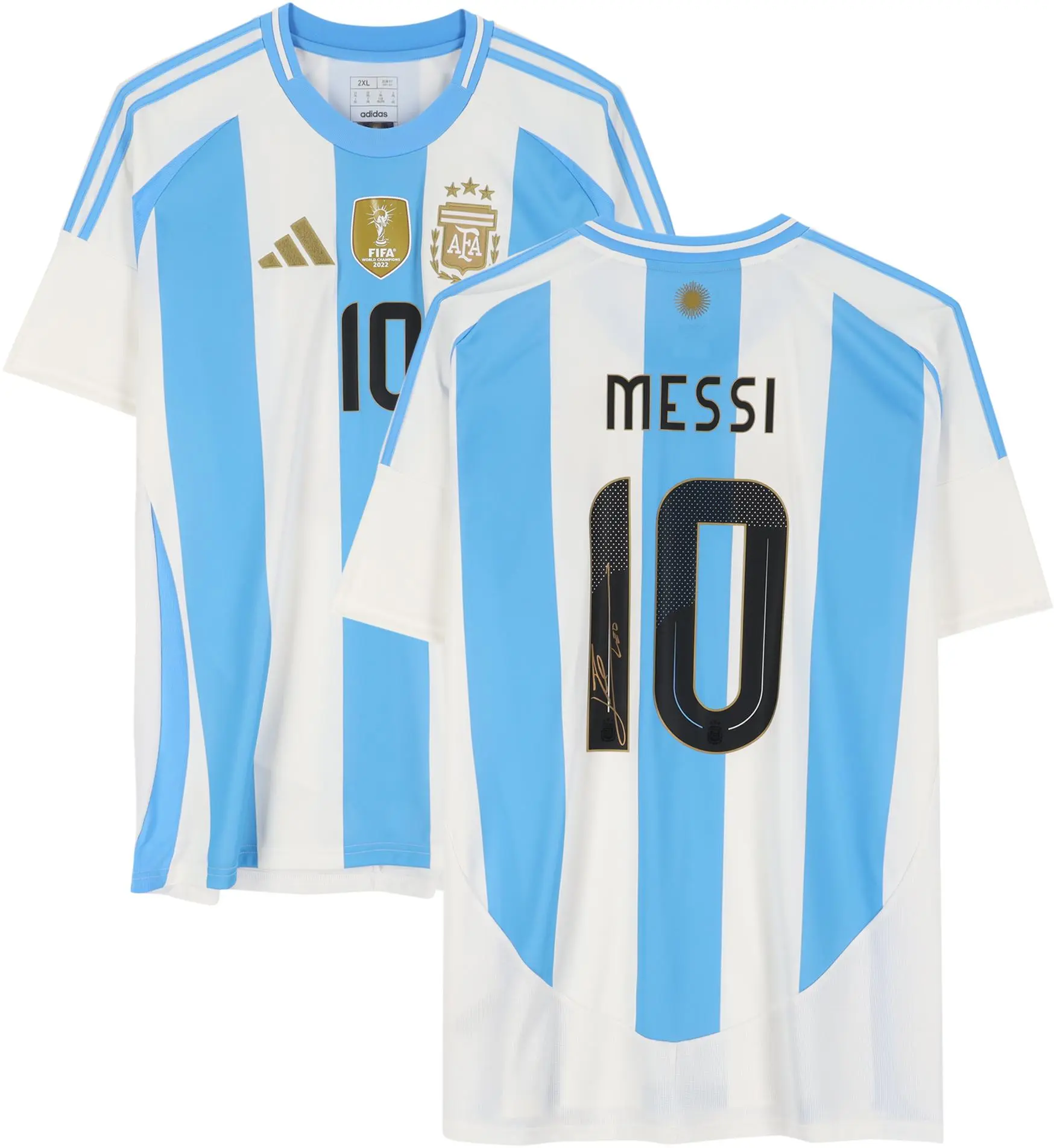 Lionel Messi Argentina National Team Autographed Argentina 2024-25 50th Anniversary Home Jersey - Signed on Back - Fanatics Authentic Certified