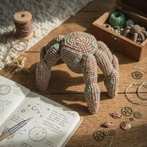 Handmade Rocky Amaze Crochet Keychain, Project Hail Mary Inspired Plush Charm, Cute Amigurumi Sci-Fi Fan Gift, Handmade Backpack Bag Charm Collectible