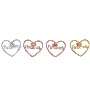 Open Heart-shaped Stud Earrings with Custom Name