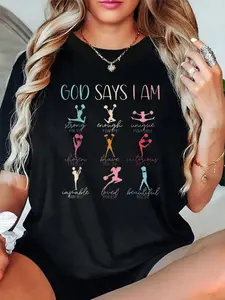 100% Cotton Unisex Cheerleader Christian, God Say I Am Jesus, Cheer And Jesus T-Shirt